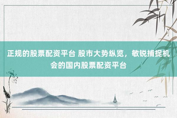 正规的股票配资平台 股市大势纵览，敏锐捕捉机会的国内股票配资平台